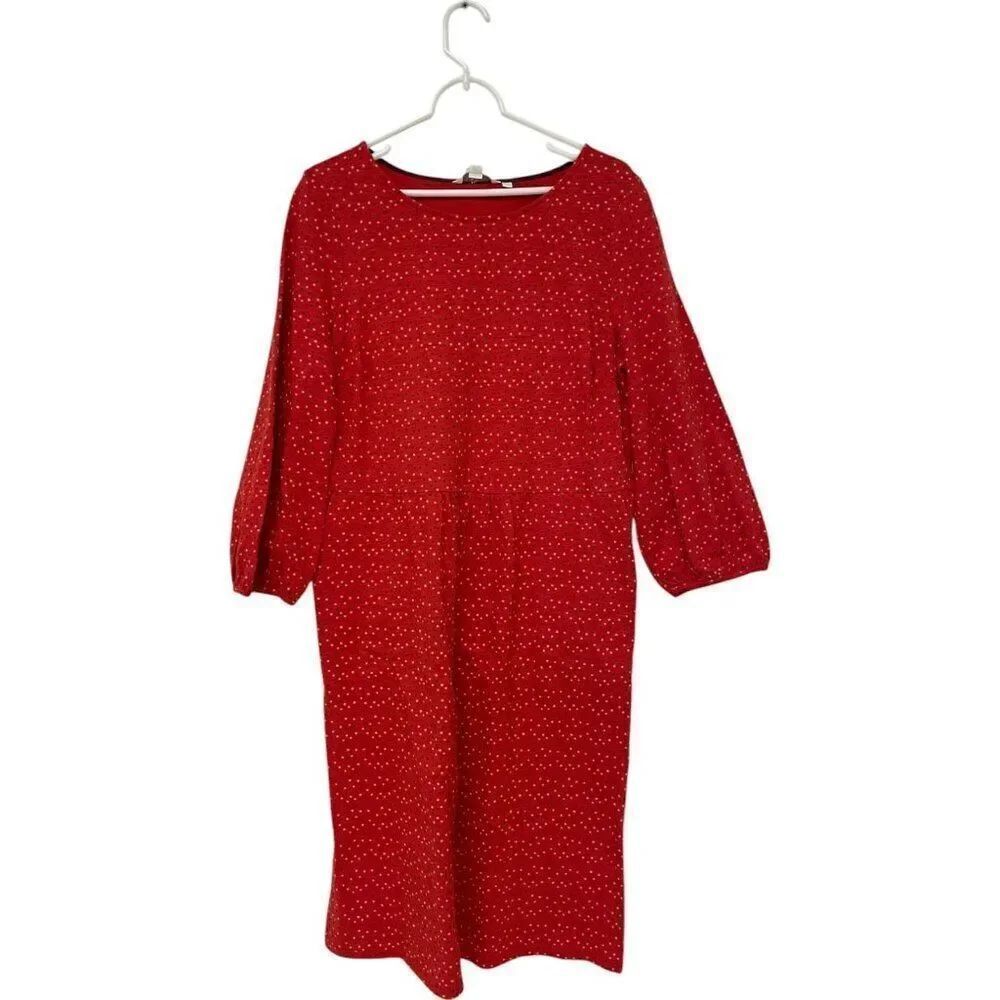 Boden Womens Odelia Dress UK 16L US 12L Red Geometric Stars Midi Patriotic NWT